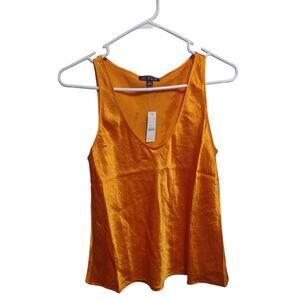 J.‎ Crew Orange Crinkle Satin Blouse Small Classic Timeless Business Casual